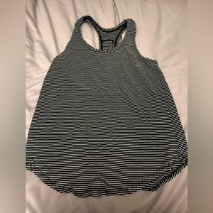 Lululemon love tank top. Black with white stripe. Size 4. Like new.